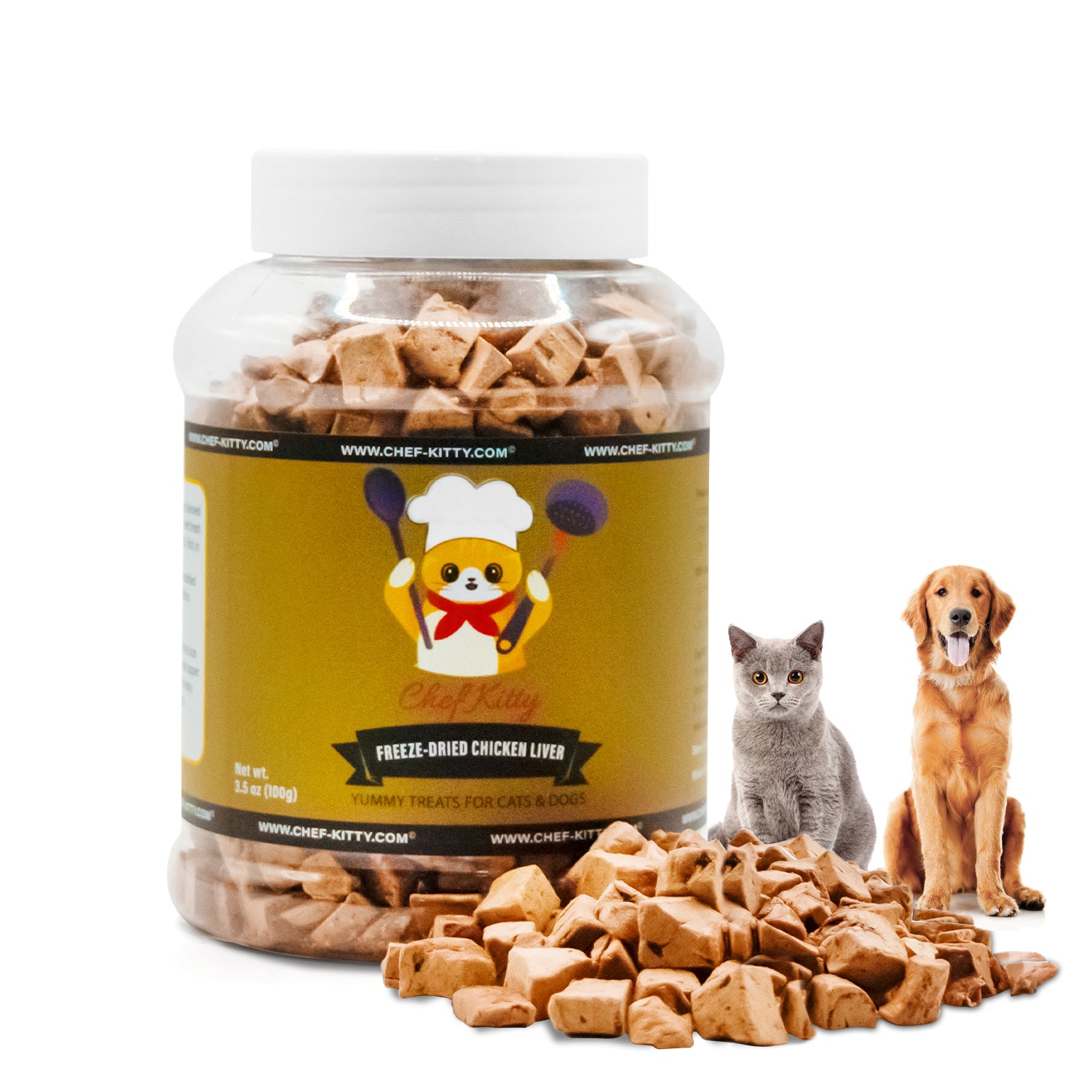 Freeze Dried Chicken Liver Cat & Dog Treats - Inspected & Tested in the USA - Chicken Liver (1.75oz-3.5oz)