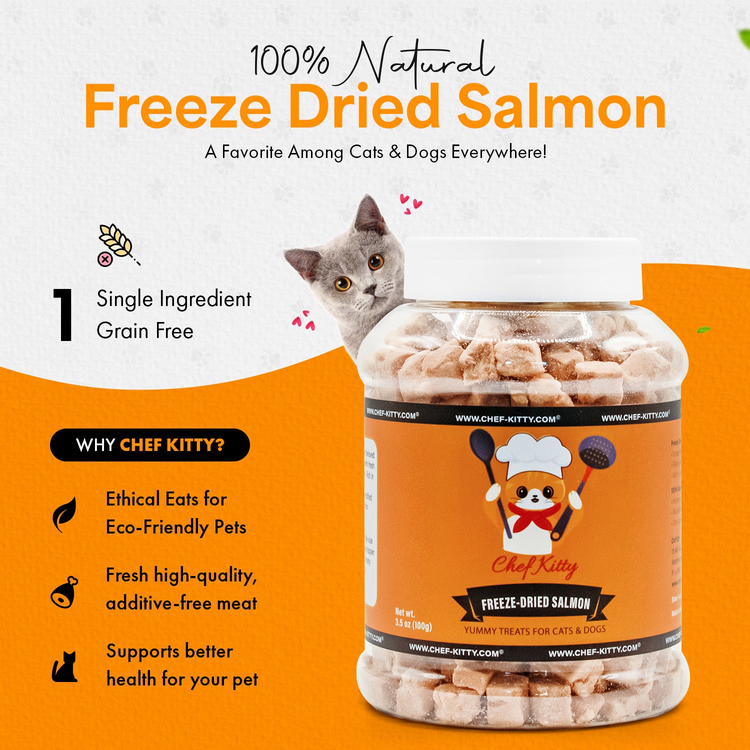 Freeze dried store salmon cat treats